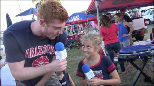 On the Mall at HOMECOMING 2016 at the University of Arizona talking to Wildcats Fans